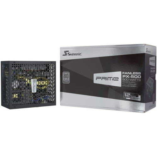 Блок питания Seasonic ATX 500W PRIME Fanless PX-500 80+ platinum 24pin APFC 8xSATA Cab Manag RTL [SSR-500PL]