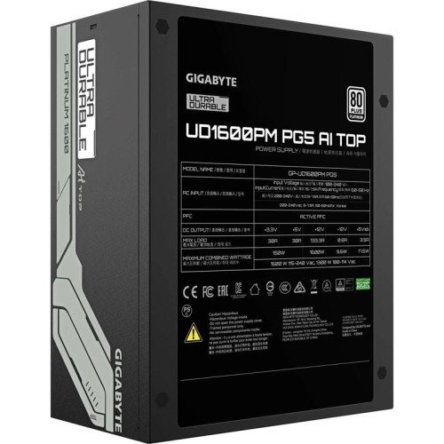 Блок питания Gigabyte ATX 1600W GP-UD1600PM PG5 Gen.5 80+ platinum (20+4pin) APFC 120mm fan 16xSATA Cab Manag RTL