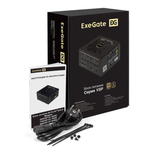 Блок питания Exegate ATX 750W 750VSP 80+ gold (20+4pin) APFC 120mm fan 6xSATA Cab Manag RTL Блок питания Exegate ATX 750W 750VSP 80+ gold (20+4pin) APFC 120mm fan 6xSATA Cab Manag RTL