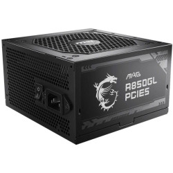 Блок питания ПК/ Power Supply MSI MAG A850GL PCIE5, 850W 80+ Gold (ATX, 3.0, PCIe 5.0, Full modular, 1x24(20+4)pin, 2xCPU 8(4+4)pin, 4xPCIe*2 8(6+2)pin, 1x12VHPWR, 8xSATA3, 4xMOLEX4pin, Active, 120x120mm, 150x140x86mm, APFC, black)