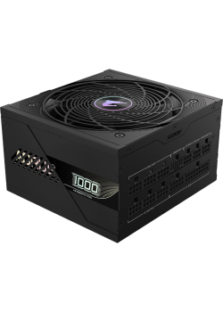 Блоки питания/ Power Supply Gigabyte AORUS ELITE P1000W, 1000W 80+ Platinum (ATX, 3.0, PCIe 5.0, Full modular, 1x24(20+4)pin, 1x12VHPWR, 2x4+4-pin CPU, 4xMolex, 6x6+2-pin PCIe, 8xSATA3, Active, 120x120mm, 150x140x86mm, APFC, black)