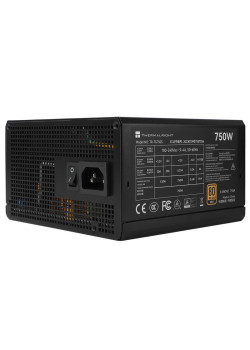 Блок питания ПК/ Power Supply Thermalright, 750W 80+ Gold (ATX, 3.0, PCIe 5.0, Non-modular, 1x24(20+4)pin, 1xCPU 8(4+4)pin, 2xPCIe*2 8(6+2)pin, 5xSATA3, 1x12+4pin (12VHPWR PCIe 5.0 12+4pin 600mm), 3xMOLEX4pin, Active, 120x120mm, 150x140x86mm, APFC, black)