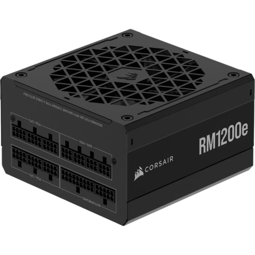Блоки питания/ Power Supply Corsair RM1200e Low-Noise, Model RPS0189, 1200W 80+ Gold (ATX, 3.1, PCIe 5.1, Full modular, 1x24(20+4)pin, 1x12V-2x6, 1x16-pin PCIe, 2x4+4-pin CPU +12V (EPS), 4x4-pin Molex, 6x6+2-pin PCIe, 7xSATA3, Active, 140x140mm, 150x150x8