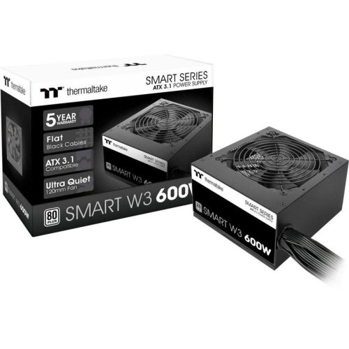 Блок питания ПК Thermaltake Smart W3 600 /Non Modular/Non Light/Full Range/Analog/80 Plus/EU/Non JP CAP/All Flat Cables/ATX 3.1