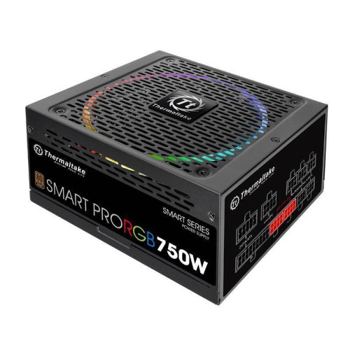 Блок питания Thermaltake ATX 750W SMART PRO RGB 80+ bronze (20+4pin) APFC 140mm fan color LED 9xSATA Cab Manag RTL [PS-SPR-0750FPCBEU-R]