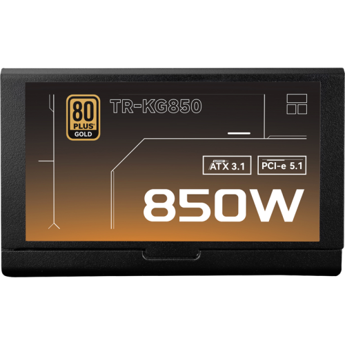 Блок питания 850W/ Power Supply Thermalright, 850W 80+ Gold (ATX, 3.1, PCIe 5.1, Full modular, 1x24(20+4)pin, 2xCPU 8(4+4)pin, 2xPCIe*2 8(6+2)pin, 1x12V-2x6, 8xSATA3, 3xMOLEX4pin, Active, 120x120mm, 150x140x86mm, APFC, OVP, UVP, SCP, OCP, OTP, OPP, black)