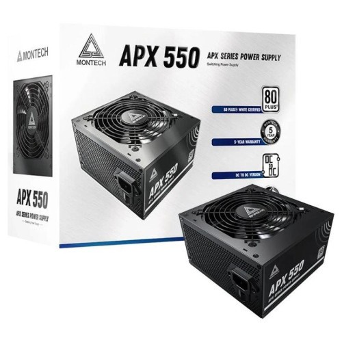 Блок питания Montech ATX 550W APX 550 80 PLUS WHITE (20+4pin) APFC 120mm fan 6xSATA RTL