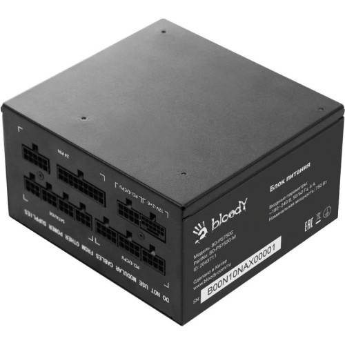 Блок питания Bloody ATX 750W BD-PS750G 80+ gold (20+4pin) APFC 120mm fan 6xSATA Cab Manag RTL [BD-PS750G-M]