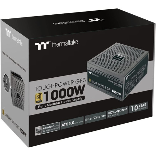 Блок питания Thermaltake ATX 1000W Toughpower GF3 Gen.5 80+ gold 24pin APFC 135mm fan 12xSATA Cab Manag RTL