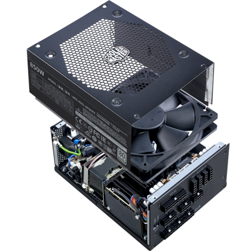 Блок питания 850W/ Power Supply Cooler Master V850, 850W, ATX, 135mm, 12xSATA, 6xPCI-E(6+2), APFC, 80+ Platinum