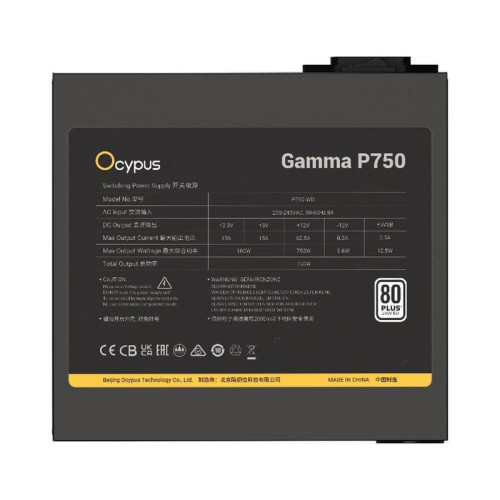 Блок питания PSU Ocypus Gamma P750 [P750-WD] 750W  / APFC / TW capacitors / 80+