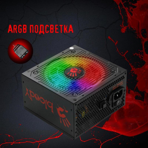 Блок питания Bloody ATX 750W BD-PS750G 80+ gold (20+4pin) APFC 120mm fan color LED 6xSATA Cab Manag RTL [BD-PS750G-MR]