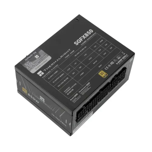 Блок питания 750W/ Power Supply Thermalright, 850W 80+ Gold (SFX, 3.1, PCIe 5.1, Full modular, 1x24(20+4)pin, 1xCPU 8(4+4)pin, 2xPCIe*2 8(6+2)pin, 1x12VHPWR PCIe 5.1 12+4pin 600mm, 3xSATA3, 3xMOLEX4pin, Active, 92x92mm, 100x125x64mm, APFC, OPP, OVP, OTP, 