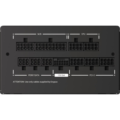 Блок питания ПК/ Power Supply Ocypus Iota P750, 750W 80+ Gold (ATX, 3.1, Full modular, 1x24(20+4)pin, 2xCPU 8(4+4)pin, 3xPCIe*2 8(6+2)pin, 1x12V-2x6, 8xSATA3 , Active, 120x120mm, 150x140x86mm, APFC, black)