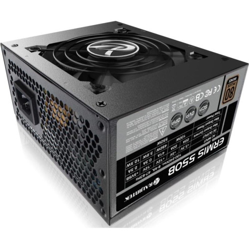 Блоки питания/ Power Supply Raijintek ERMIS 550B, 550W 80+ Bronze (SFX, Non-modular, 1x24(20+4)pin, 1x4+4-pin CPU, 2x6+2-pin PCIe, 3xSATA3, Active, 80x80mm, 125x100x64mm, APFC, black)