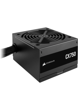 Блоки питания/ Power Supply Corsair CX750, Model RPS0146, 750W 80+ Bronze (ATX, 2.31, Non-modular, 1x24(20+4)pin, 1xCPU 8(4+4)pin, 2xPCIe*2 8(6+2)pin, 3xSATA3, 2xMOLEX4pin, Active, 120x120mm, 150x120x86mm, APFC, Power cable-EU, black)