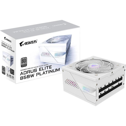 Блок питания Gigabyte ATX 850W GP-AE850PM PG5 ICE Gen.5 80+ platinum (20+4pin) APFC 120mm fan 8xSATA Cab Manag RTL [GP-AE850PM PG5 ICE]