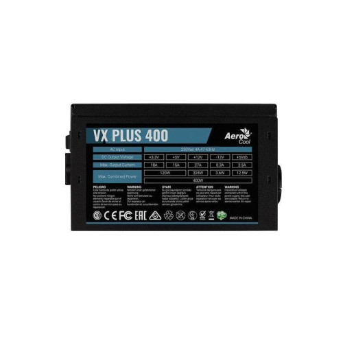 Блок питания Aerocool ATX 400W VX PLUS 400W (20+4pin) 120mm fan 2xSATA RTL [VX-400 PLUS]