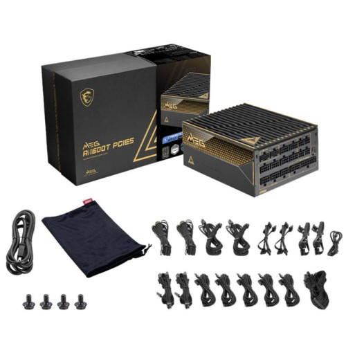 Блок питания ПК MSI MEG Ai1600T PCIE5 , 1600W, 80+ Titanium, полностью модульный, ATX 3.1, PCIE5.1, RTL