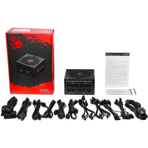 Блок питания Bloody ATX 850W BD-PS850G 80+ gold (20+4pin) APFC 120mm fan 12xSATA Cab Manag RTL [BD-PS850G-M]