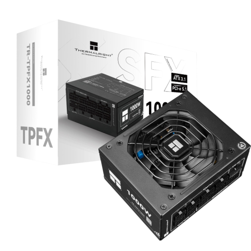 Блок питания 1000W/ Power Supply Thermalright, 1000W 80+ Platinum (SFX, 3.1, PCIe 5.1, Full modular, 1x24(20+4)pin, 1xCPU 8(4+4)pin, 2xPCIe*2 8(6+2)pin, 1x12V-2x6, 6xSATA3, 3xMOLEX4pin, Active, 92x92mm, 100x125x64mm, APFC, OPP, OVP, OTP, OCP, SCP, UVP, bl