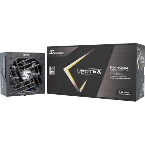 Блок питания Seasonic ATX 1000W VERTEX PX-1000 80+ platinum (20+4pin) APFC 135mm fan 18xSATA Cab Manag RTL [VERTEX PX-1000 12102PXAFS]