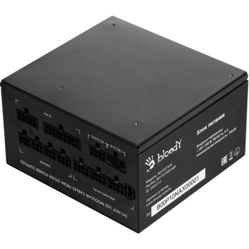 Блок питания Bloody ATX 750W BD-PS750G 80+ gold (20+4pin) APFC 120mm fan color LED 6xSATA Cab Manag RTL [BD-PS750G-MR]