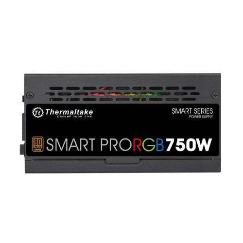 Блок питания Thermaltake ATX 750W SMART PRO RGB 80+ bronze (20+4pin) APFC 140mm fan color LED 9xSATA Cab Manag RTL [PS-SPR-0750FPCBEU-R]