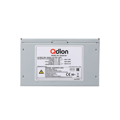 Блок питания 500Вт/ Power Supply FSP QDION ATX 500W, 120mm, 5xSATA, 1xPCI-E(6+2), APFC, 80+ Блок питания 500Вт/ Power Supply FSP QDION ATX 500W, 120mm, 5xSATA, 1xPCI-E(6+2), APFC, 80+
