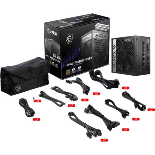 Блок питания ПК/ Power Supply MSI MAG A1250GL PCIE5, 1250W 80+ Gold (ATX, 3.1, PCIe 5.1, Full modular, 1x24(20+4)pin, 2xCPU 8(4+4)pin, 4xPCIe*2 8(6+2)pin, 1x12V-2x6, 15xSATA3, 4xMOLEX4pin, Active, 135x135mm, 150x150x86mm, APFC, black) Блок питания ПК/ Power Supply MSI MAG A1250GL PCIE5, 1250W 80+ Gold (ATX, 3.1, PCIe 5.1, Full modular, 1x24(20+4)pin, 2xCPU 8(4+4)pin, 4xPCIe*2 8(6+2)pin, 1x12V-2x6, 15xSATA3, 4xMOLEX4pin, Active, 135x135mm, 150x150x86mm, APFC, black)