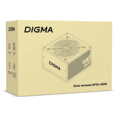 Блок питания Digma ATX 400W DPSU-400W (20+4pin) 120mm fan 3xSATA RTL [DPSU-400W]