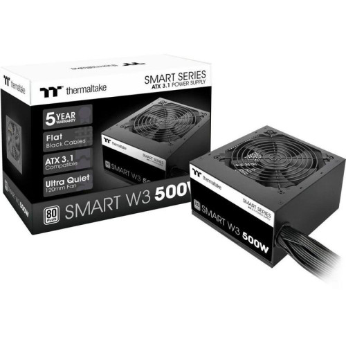 Блок питания ПК Thermaltake Smart W3 500 /Non Modular/Non Light/Full Range/Analog/80 Plus/EU/Non JP CAP/All Flat Cables/ATX 3.1