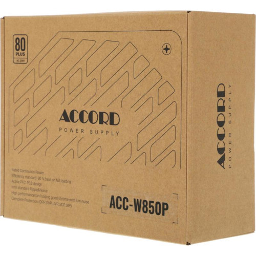 Блок питания Accord ATX 850W ACC-W850P 80+ white (20+4pin) 120mm fan 6xSATA RTL
