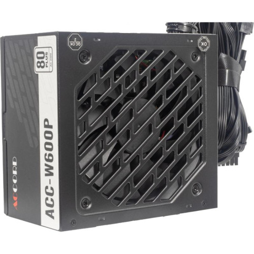 Блок питания Accord ATX 600W ACC-W600P 80 PLUS WHITE (20+4pin) 120mm fan 6xSATA [ACC-W600P]