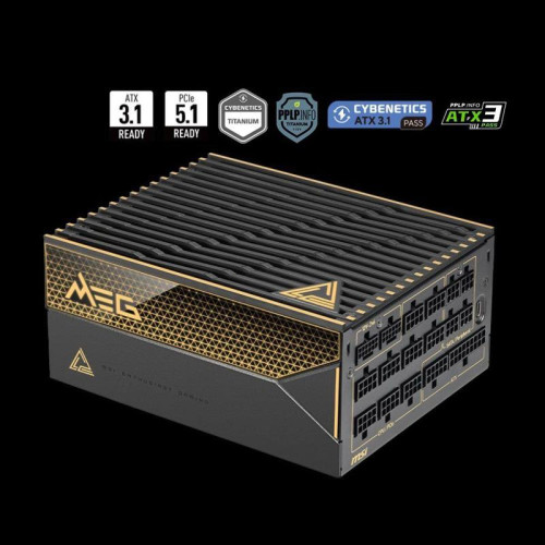 Блок питания ПК MSI MEG Ai1600T PCIE5 , 1600W, 80+ Titanium, полностью модульный, ATX 3.1, PCIE5.1, RTL