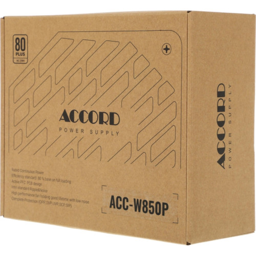 Блок питания Accord ATX 850W ACC-W850P 80+ white (20+4pin) 120mm fan 6xSATA RTL Блок питания Accord ATX 850W ACC-W850P 80+ white (20+4pin) 120mm fan 6xSATA RTL