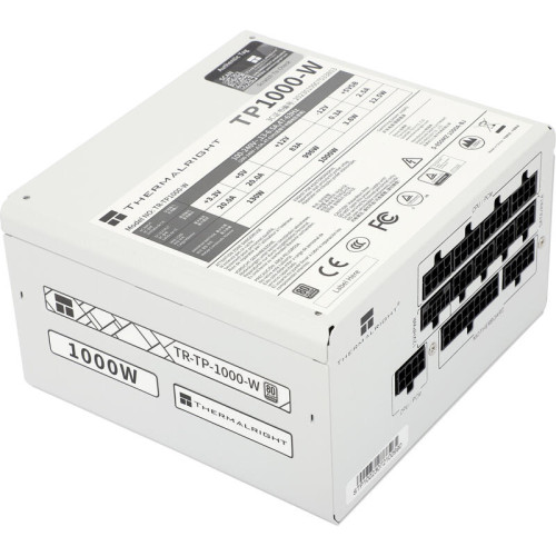 Блок питания 1000W/ Power Supply Thermalright, 1000W 80+ Platinum (ATX, 3.0, PCIe 5.0, Full modular, 1x24(20+4)pin, 1xCPU 8(4+4)pin, 2xPCIe*2 8(6+2)pin, 1x12VHPWR PCIe 5.0 12+4pin 600mm, 10xSATA3, 5xMOLEX4pin, Active, 120x120mm, 150x140x86mm, APFC, OPP, O