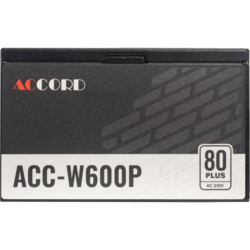 Блок питания Accord ATX 600W ACC-W600P 80 PLUS WHITE (20+4pin) 120mm fan 6xSATA [ACC-W600P]