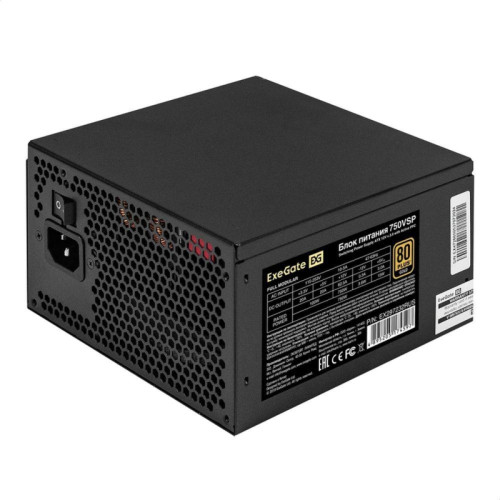 Блок питания Exegate ATX 750W 750VSP 80+ gold (20+4pin) APFC 120mm fan 6xSATA Cab Manag RTL Блок питания Exegate ATX 750W 750VSP 80+ gold (20+4pin) APFC 120mm fan 6xSATA Cab Manag RTL