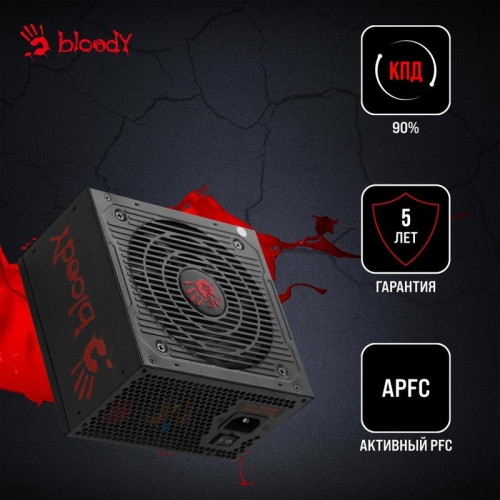 Блок питания Bloody ATX 850W BD-PS850G 80+ gold (20+4pin) APFC 120mm fan 12xSATA Cab Manag RTL [BD-PS850G-M]