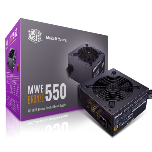 Блок питания 550 Ватт/ Power Supply Cooler Master MWE Bronze, 550W, ATX, 120mm, 6xSATA, 2xPCI-E(6+2), APFC, 80+ Bronze