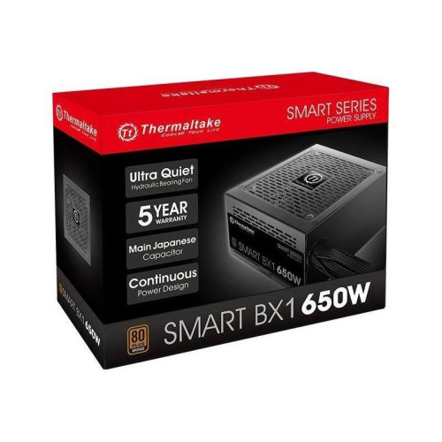 Блок питания Thermaltake ATX 650W Smart BX1 SE 80+ bronze (20+4pin) APFC 120mm fan color LED 6xSATA RTL