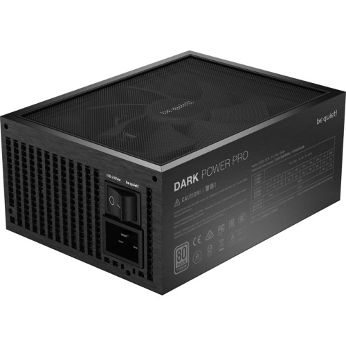 Блоки питания/ Power Supply be quiet! DARK POWER PRO 12 1200W, 1200W 80+ Titanium (ATX, 2.51, Full-modular, 1x24(20+4)pin 600mm, 1xCPU(4+4)pin 700mm, 10xPCIe(6+2)pin 600mm, 16xSATA3 600mm, 8xMOLEX4pin 500mm, Active, 135x135mm, 200x150x86mm, APFC, OVP, UVP