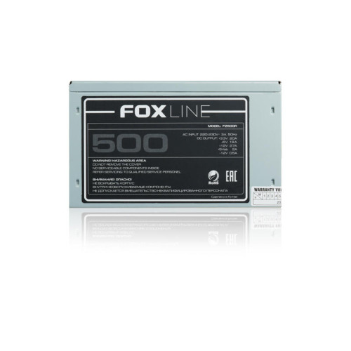 Блок питания 500Вт/ Power Supply Foxline, 500W, ATX, NOPFC, 120FAN Блок питания 500Вт/ Power Supply Foxline, 500W, ATX, NOPFC, 120FAN