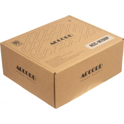 Блок питания Accord ATX 700W ACC-W700P 80 PLUS WHITE (20+4pin) 120mm fan 6xSATA RTL [ACC-W700P]