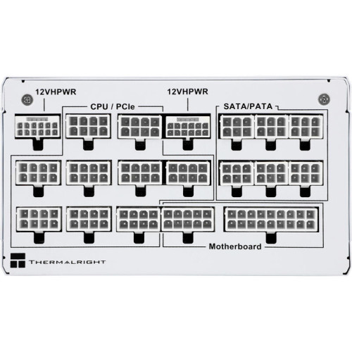 Блок питания 1350W/ Power Supply Thermalright, 1350W 80+ Platinum (ATX, 3.0, PCIe 5.0, Full modular, 1x24(20+4)pin 600mm, 4xCPU 8(4+4)pin, 10xPCIe 8(6+2)pin, 2x12VHPWR PCIe 5.0 12+4pin 650mm, 14xSATA, 8xMOLEX4pin, Active, 140x140mm, 170x150x86mm, OPP, OVP Блок питания 1350W/ Power Supply Thermalright, 1350W 80+ Platinum (ATX, 3.0, PCIe 5.0, Full modular, 1x24(20+4)pin 600mm, 4xCPU 8(4+4)pin, 10xPCIe 8(6+2)pin, 2x12VHPWR PCIe 5.0 12+4pin 650mm, 14xSATA, 8xMOLEX4pin, Active, 140x140mm, 170x150x86mm, OPP, OVP
