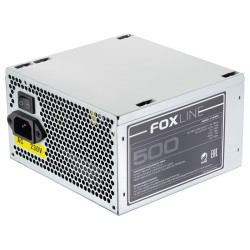 Блок питания 500Вт/ Power Supply Foxline, 500W, ATX, NOPFC, 120FAN, 3xSATA, 2xPATA, 1xFDD, 1xPCI-E, 24+4