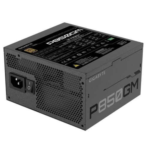 Блоки питания/ Power Supply Gigabyte GP-P850GM, 850W 80+ Gold (ATX, 2.31, Full modular, 1x24(20+4)pin, 2x4+4-pin CPU, 3xMolex, 4x6+2-pin PCIe, 8xSATA3, Active, 120x120mm, 150x140x86mm, APFC, black)