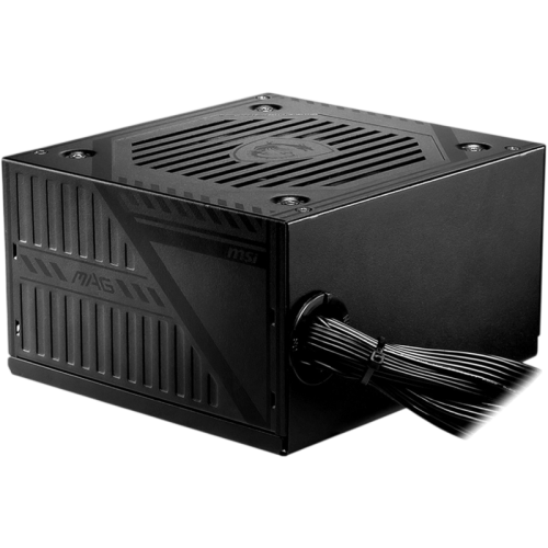 Блок питания ПК/ Power Supply MSI MAG A600DN, 600W 80+ (ATX, Non modular, 1x24(20+4)pin, 1xCPU 8(4+4)pin, 2xPCIe*2 8(6+2)pin, 5xSATA3, 2xMOLEX4pin, Active, 120x120mm, 150x140x86mm, APFC, black)