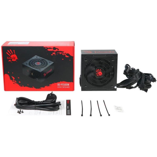 Блок питания Bloody ATX 500W BD-PS500W 80 PLUS WHITE (20+4pin) APFC 120mm fan 6xSATA RTL [BD-PS500W]